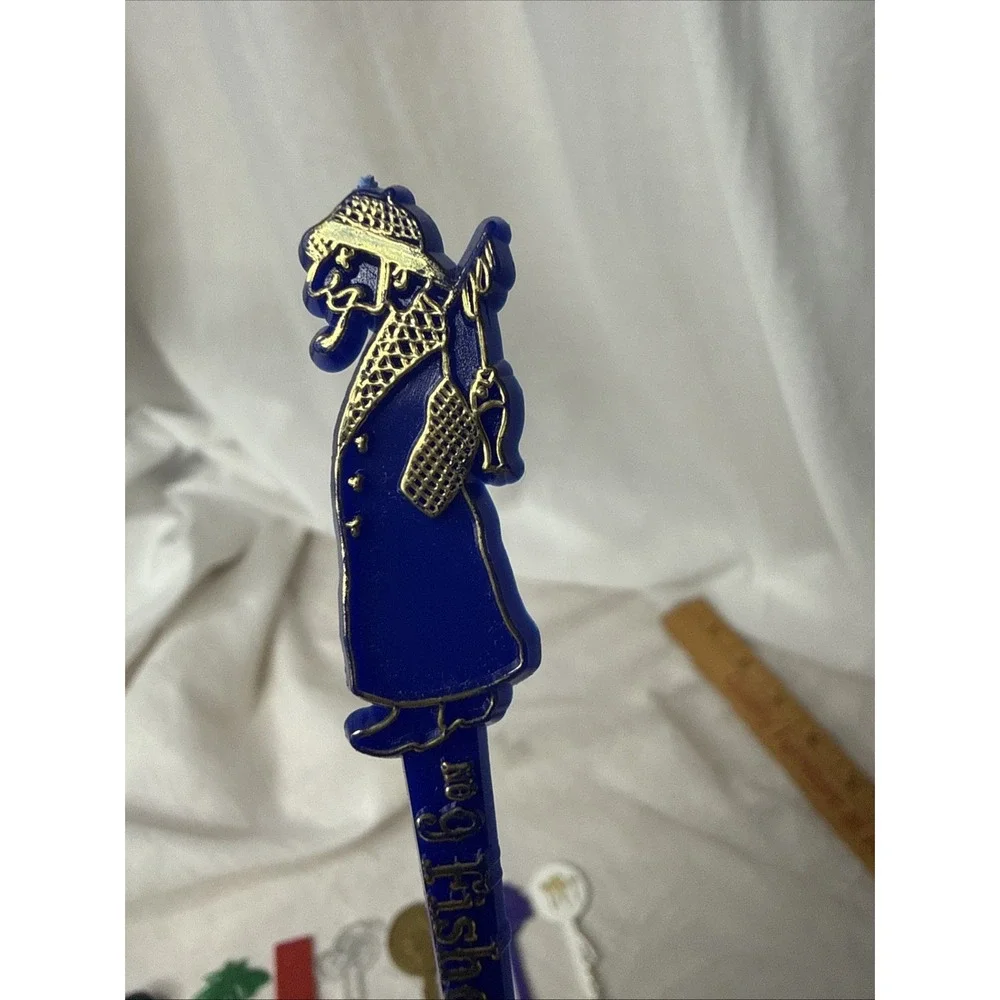 Lot Vintage No 9 Fisherman's Grotto Swizzle Stir Vegas Hotels HI Hilton Pan Am